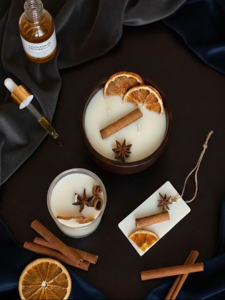 Cinnamon Glow - Cinnamon Scented Soy Wax Candle Combo