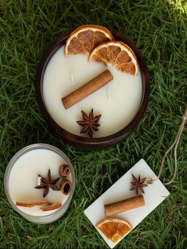 Cinnamon Glow - Cinnamon Scented Soy Wax Candle Combo