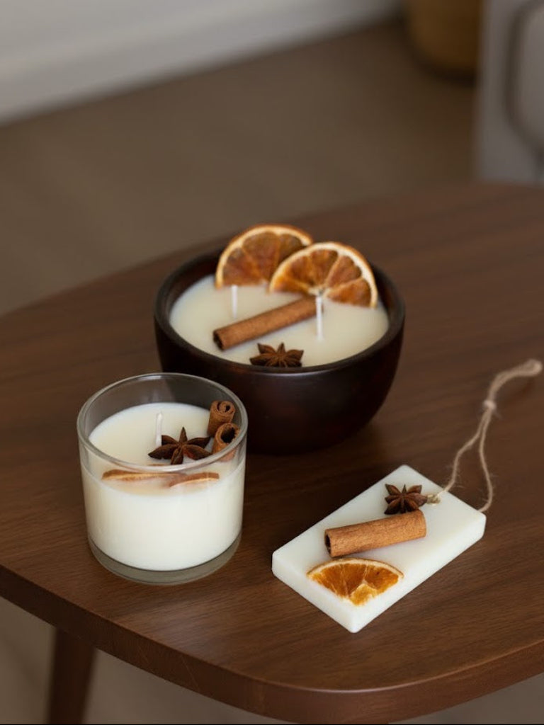 Cinnamon Glow - Cinnamon Scented Soy Wax Candle Combo