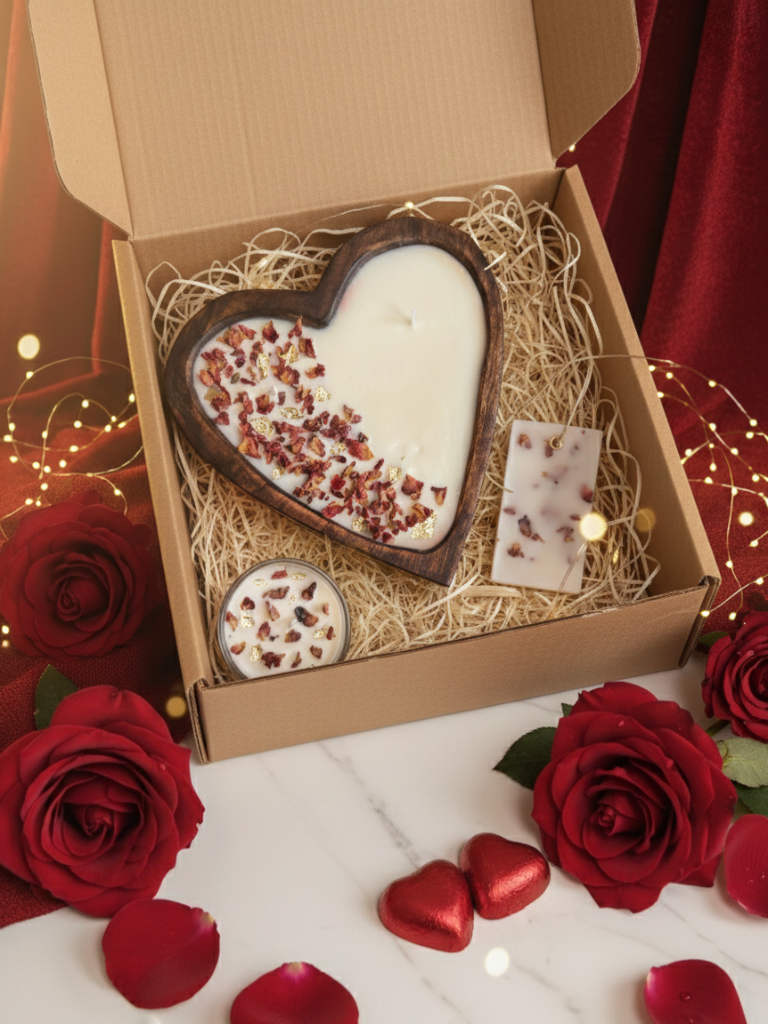 Heart of Rose - Rose Scented Soy Wax Candle Combo