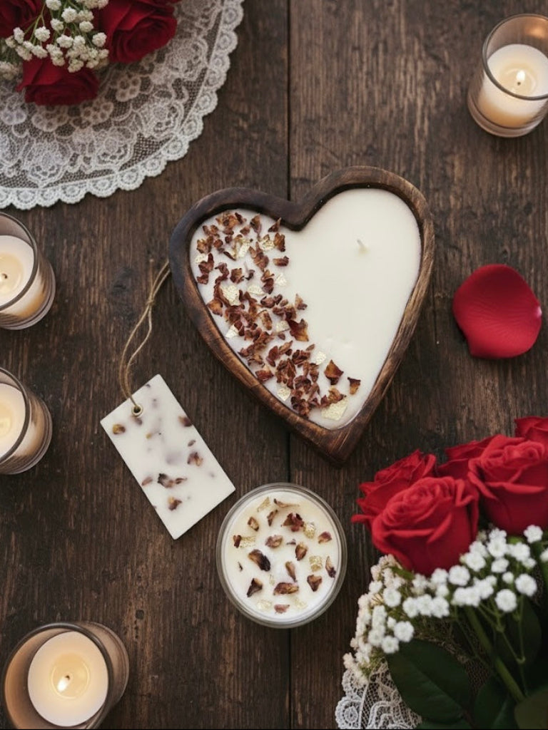 Heart of Rose - Rose Scented Soy Wax Candle Combo
