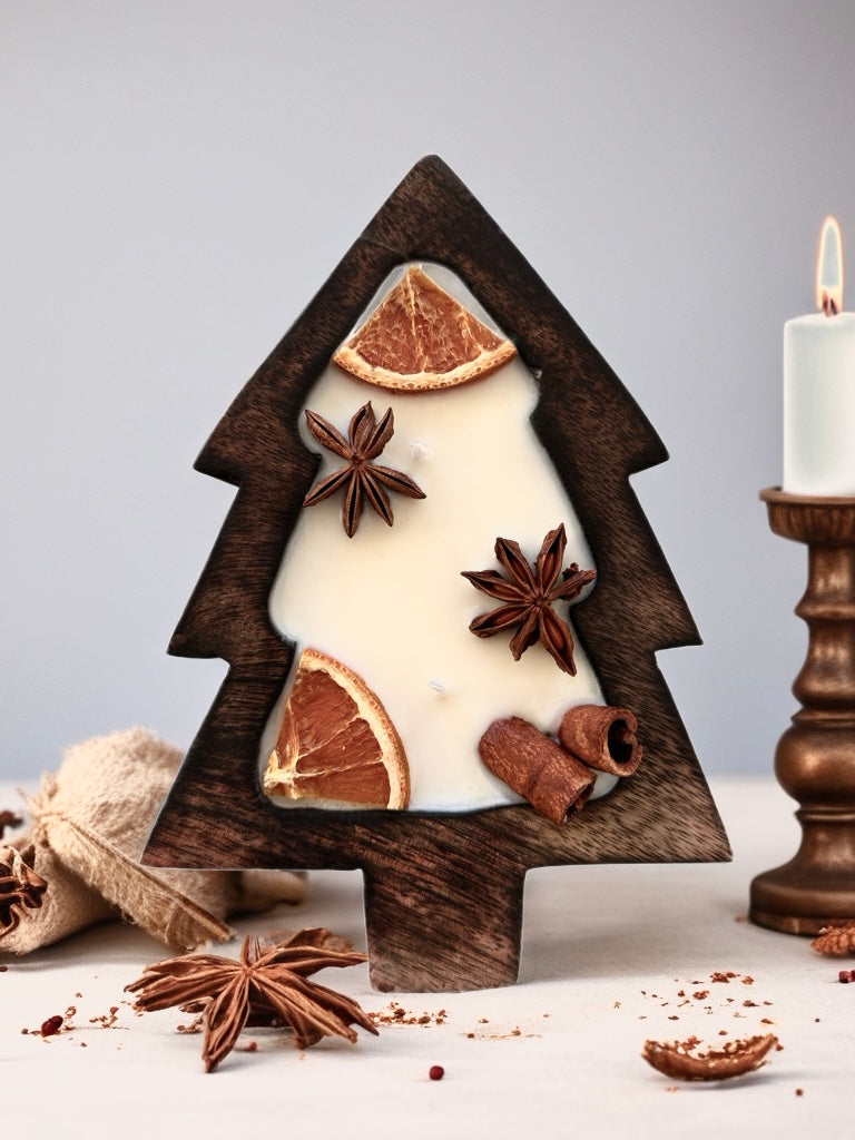 Winter Spicewood - Scented Christmas Tree Soy Wax Candle