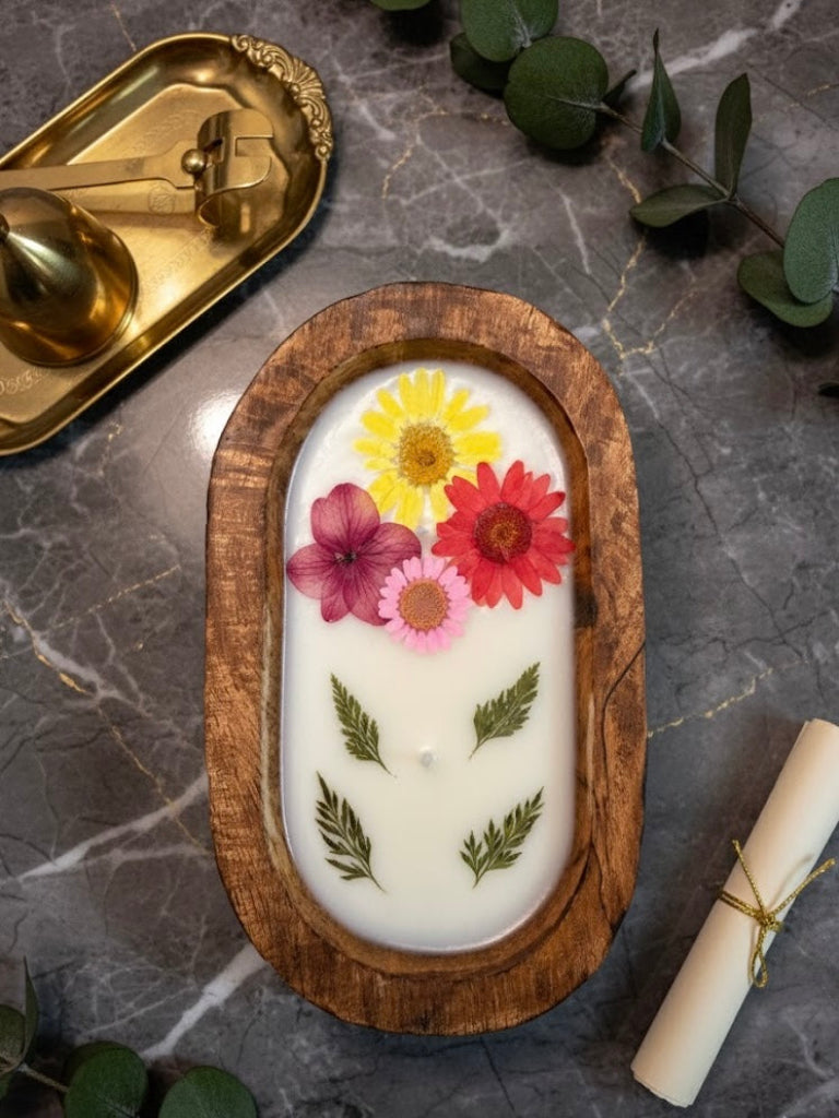 Floral Essence - Vanilla Scented Soy Wax Candle