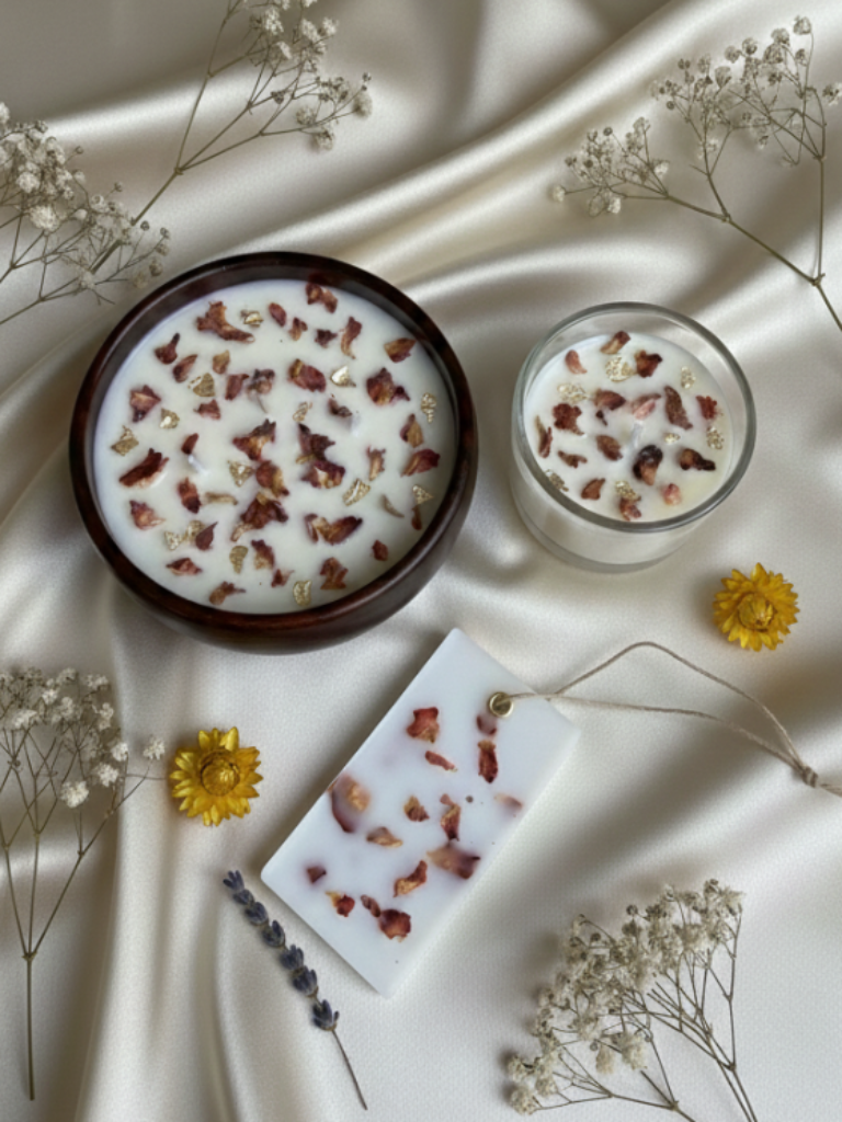 Rose Ember - Rose Scented Soy Wax Candle Combo