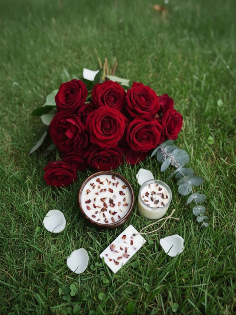 Rose Ember - Rose Scented Soy Wax Candle Combo