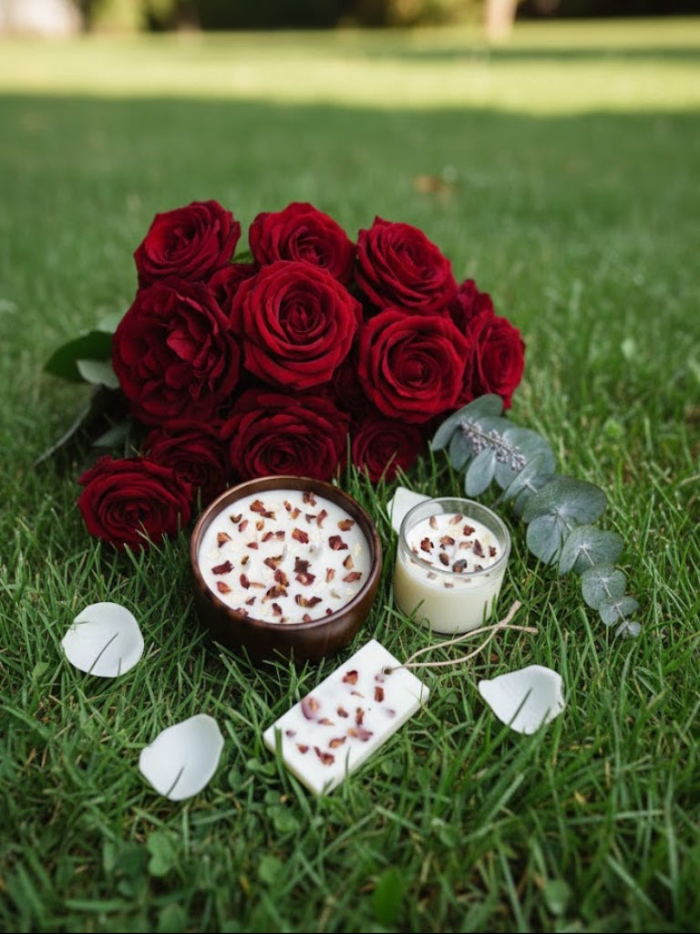Rose Ember - Rose Scented Soy Wax Candle Combo