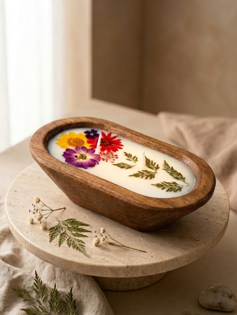 Floral Essence - Vanilla Scented Soy Wax Candle